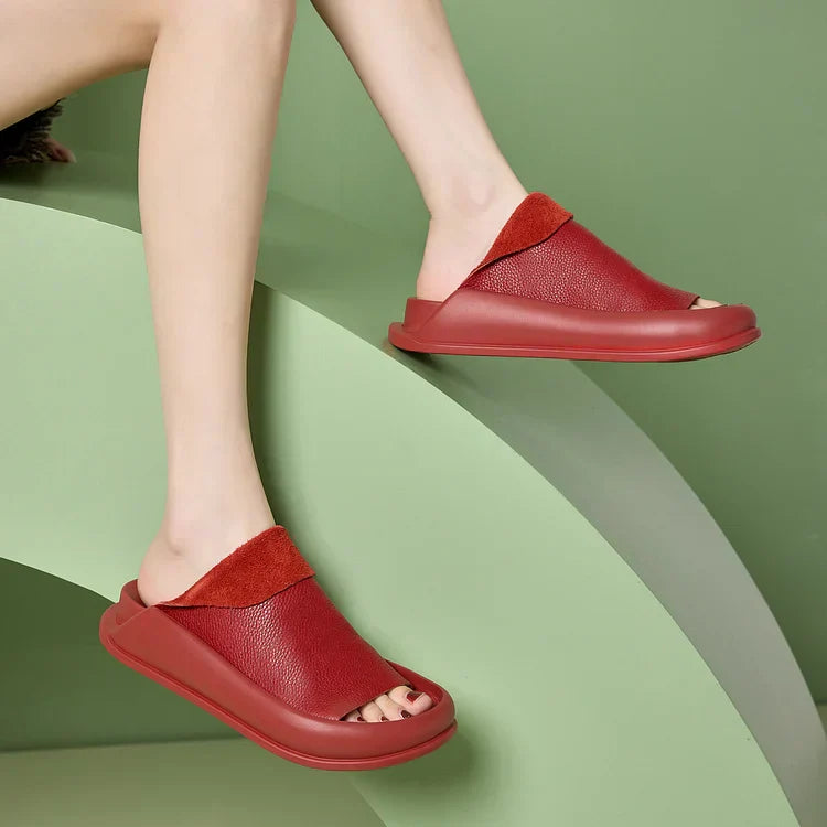 Chaussons à plateforme en cuir italien LetcloTM pour femmes