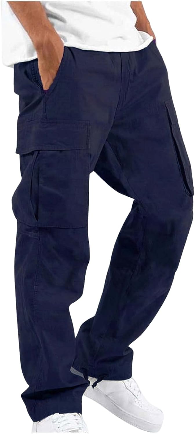 Pantalon cargo décontracté pour homme, pantalon de travail à cordon de serrage, pantalon de jogging de randonnée, pantalon de jogging multi-poches, pantalon de jogging tendance pour l'extérieur