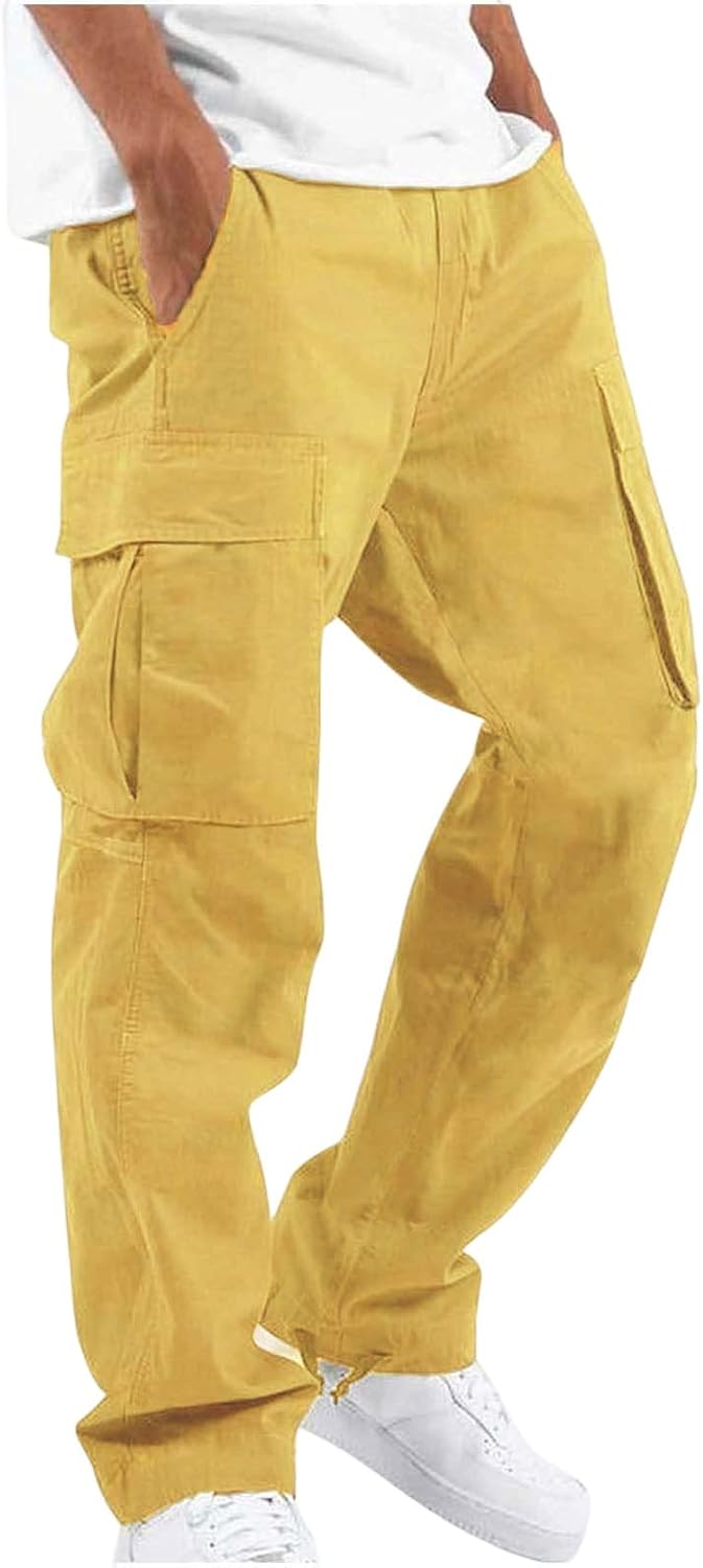 Pantalon cargo décontracté pour homme, pantalon de travail à cordon de serrage, pantalon de jogging de randonnée, pantalon de jogging multi-poches, pantalon de jogging tendance pour l'extérieur