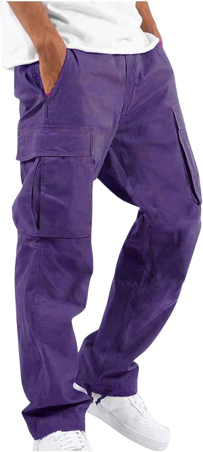 Pantalon cargo décontracté pour homme, pantalon de travail à cordon de serrage, pantalon de jogging de randonnée, pantalon de jogging multi-poches, pantalon de jogging tendance pour l'extérieur