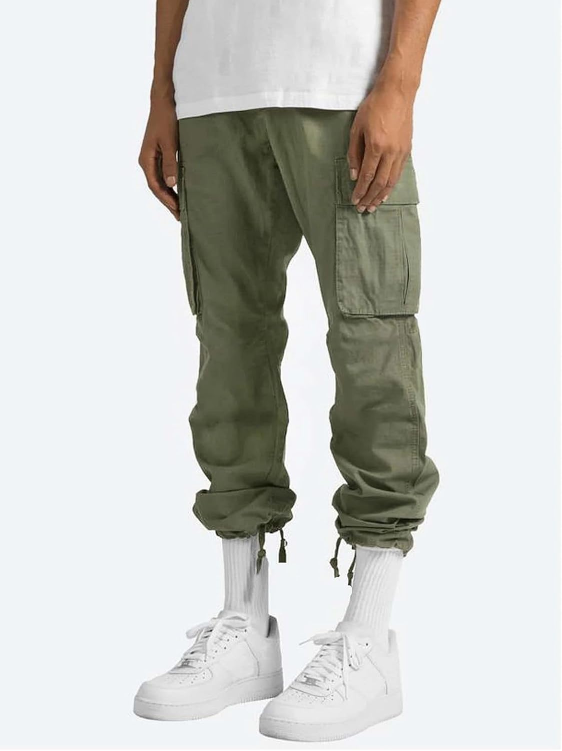 Pantalon cargo décontracté pour homme, pantalon de travail à cordon de serrage, pantalon de jogging de randonnée, pantalon de jogging multi-poches, pantalon de jogging tendance pour l'extérieur