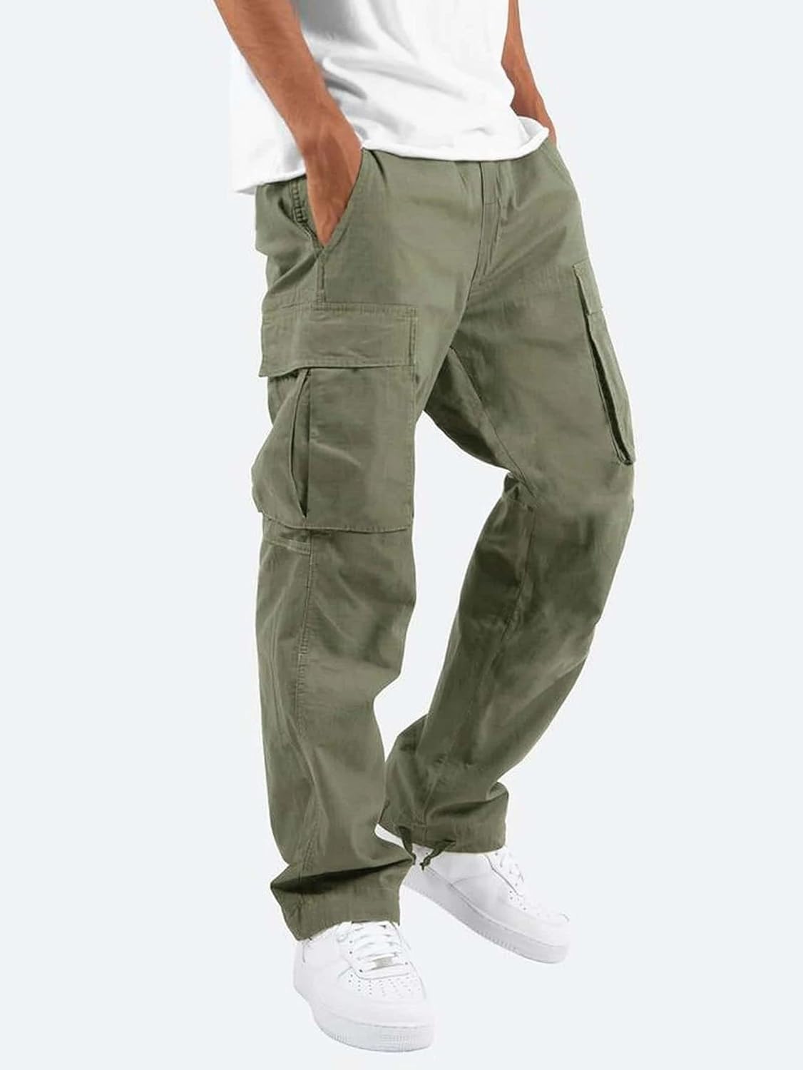 Pantalon cargo décontracté pour homme, pantalon de travail à cordon de serrage, pantalon de jogging de randonnée, pantalon de jogging multi-poches, pantalon de jogging tendance pour l'extérieur