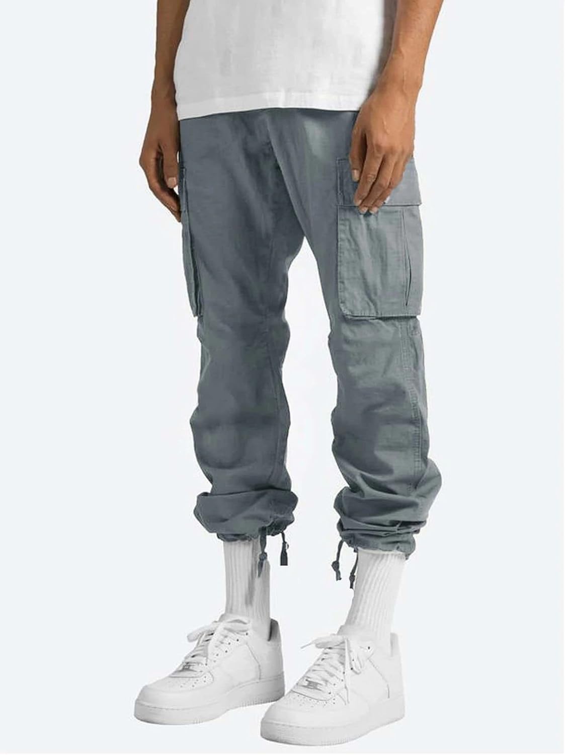 Pantalon cargo décontracté pour homme, pantalon de travail à cordon de serrage, pantalon de jogging de randonnée, pantalon de jogging multi-poches, pantalon de jogging tendance pour l'extérieur