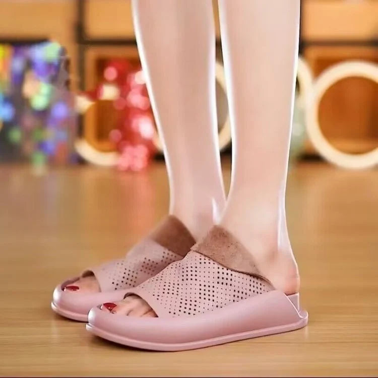 Chaussons à plateforme en cuir italien LetcloTM pour femmes