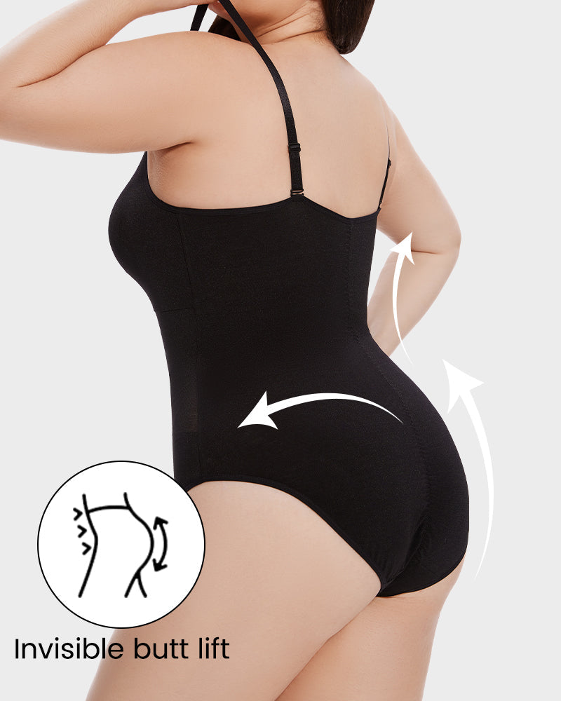Body sculptant à empiècements en maille croisée 