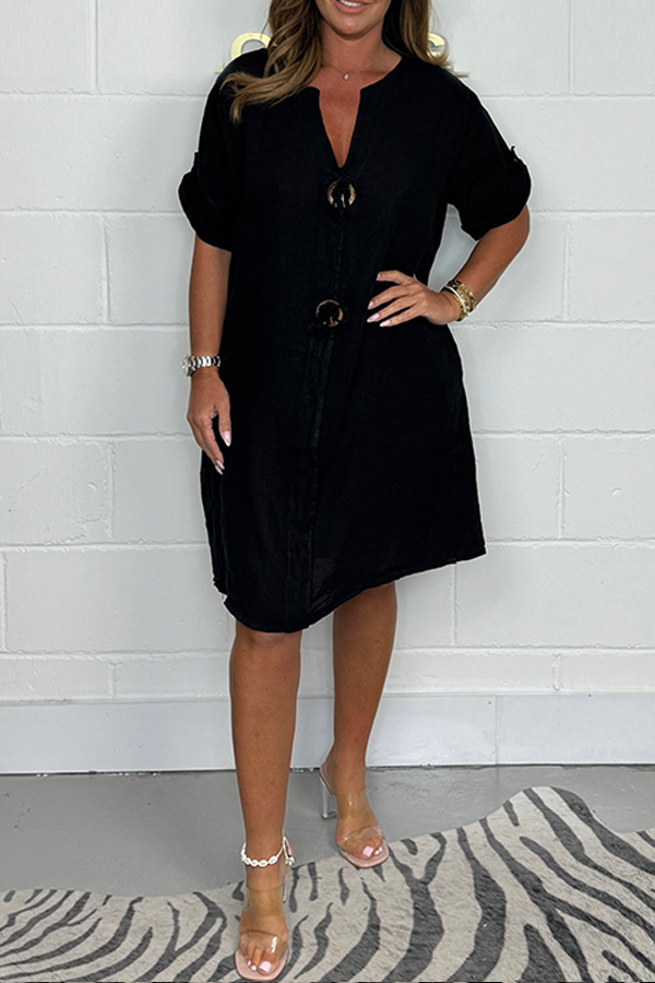 🎉Robe boutonnée 100% lin 
