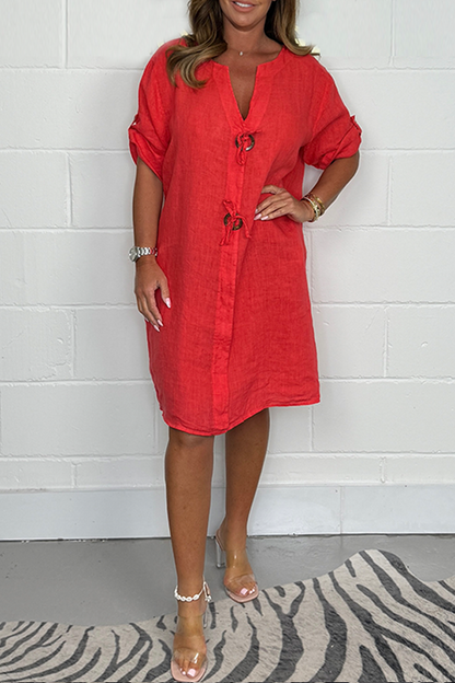 🎉Robe boutonnée 100% lin 