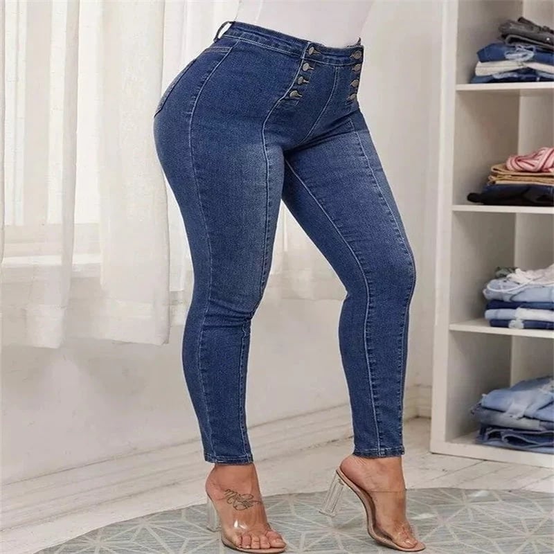 💥Jean skinny taille haute croisé