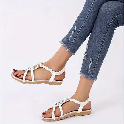 🔥DERNIER JOUR PROMOTION 50% DE RÉDUCTION - Sandales orthopédiques plates style bohème pour femmes 