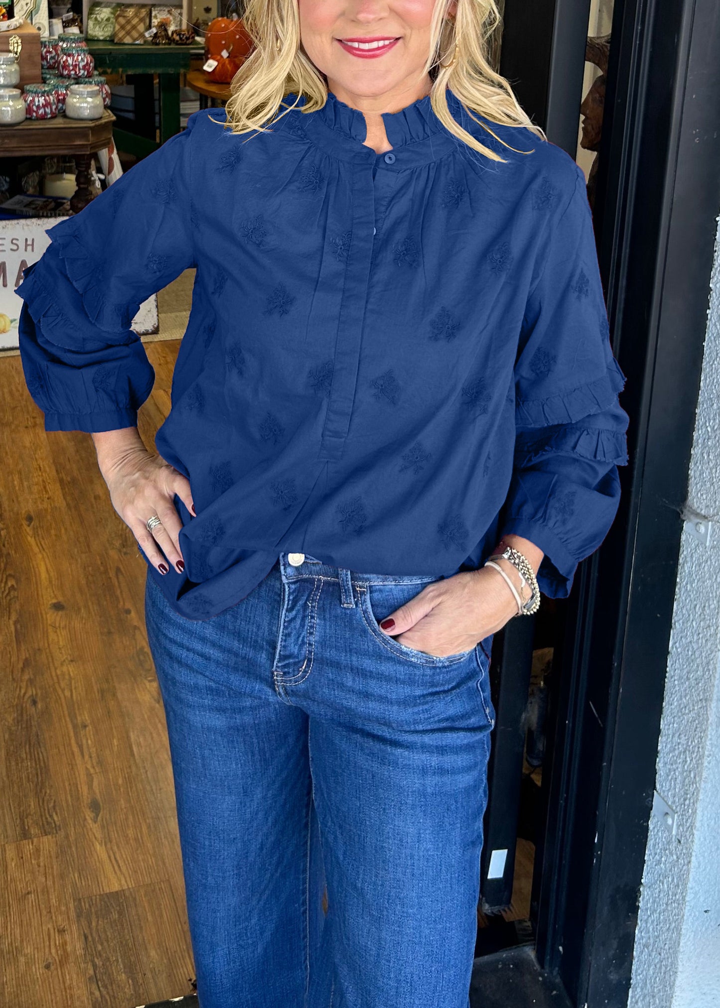 Chemise à manches volantées et imprimé fraises pour femme (2 pièces achetées, livraison gratuite)