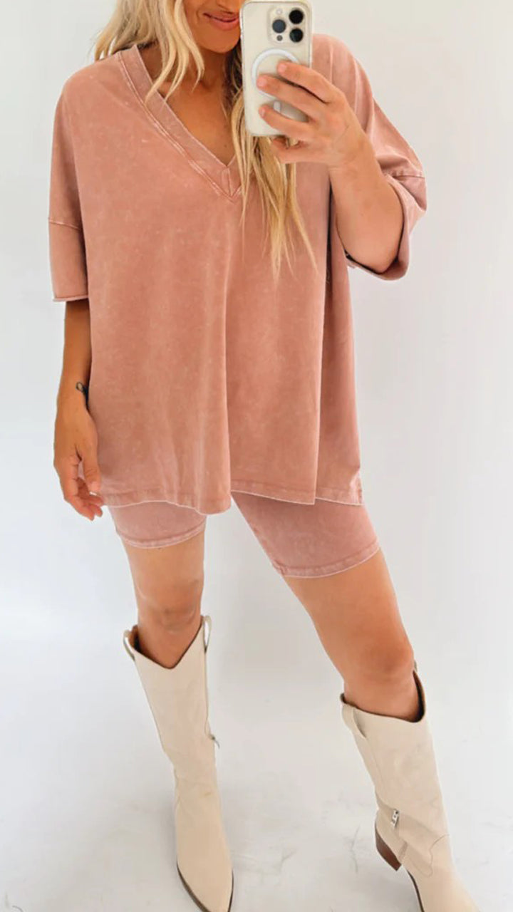 Ensemble d'été délavé pour femme