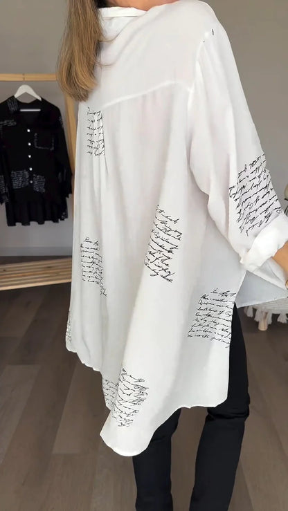 Chemise à revers tendance avec imprimé lettre 2024 (2 achats, livraison gratuite)
