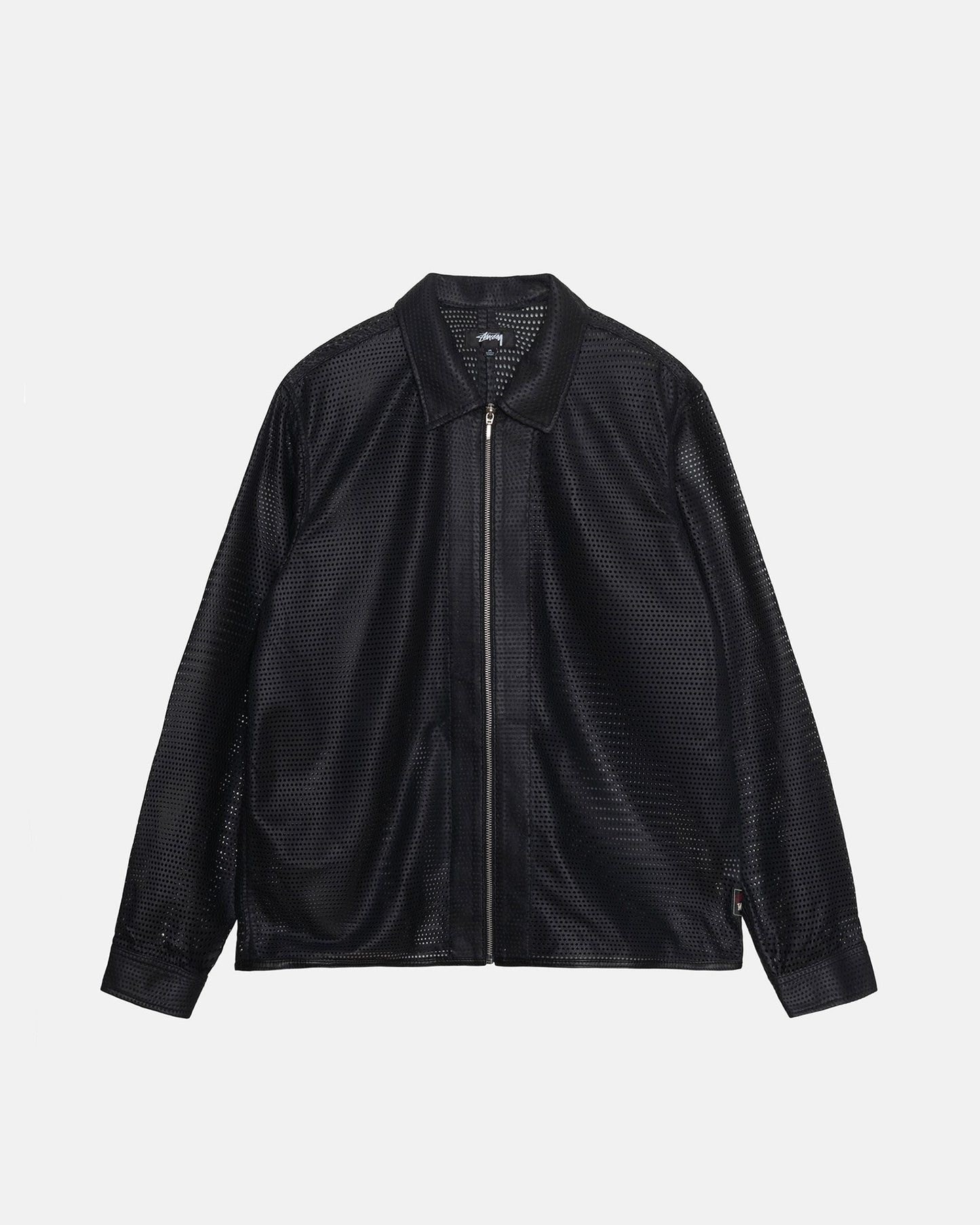 CHEMISE ZIPPÉE EN CUIR PERFORÉ 