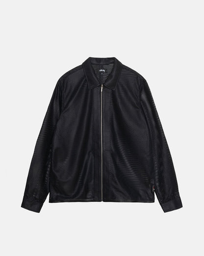 CHEMISE ZIPPÉE EN CUIR PERFORÉ 