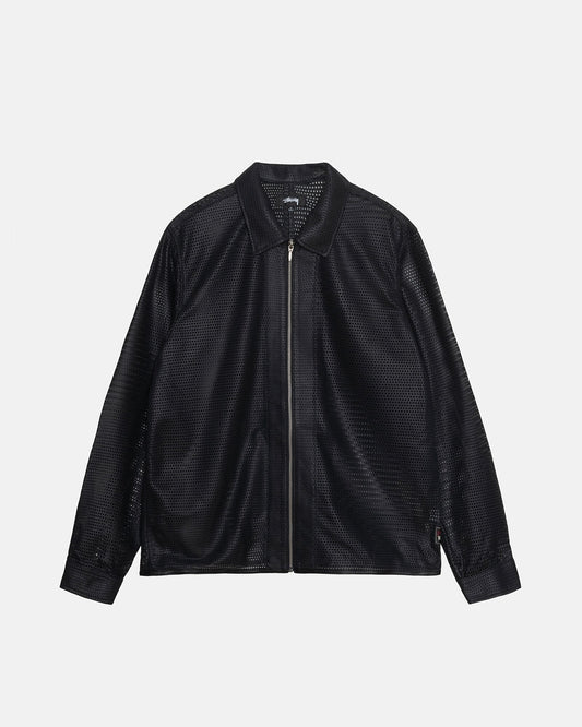 CHEMISE ZIPPÉE EN CUIR PERFORÉ 