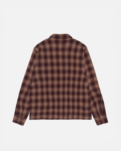 CHEMISE ZIPPÉE À CARREAUX EN FILS TORSADÉS 