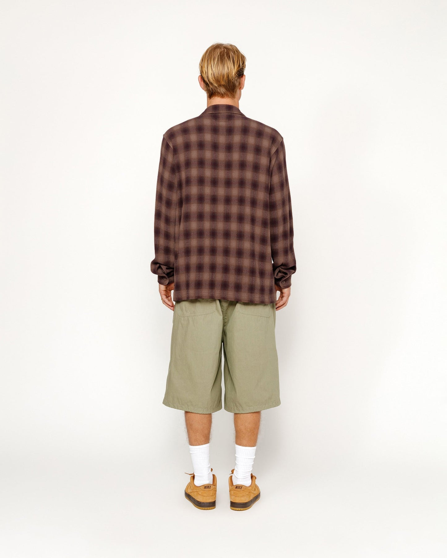 CHEMISE ZIPPÉE À CARREAUX EN FILS TORSADÉS 