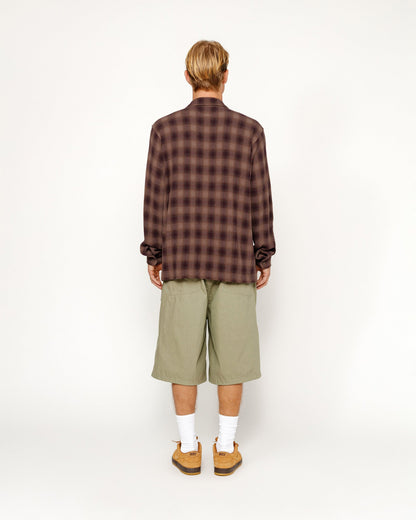 CHEMISE ZIPPÉE À CARREAUX EN FILS TORSADÉS 