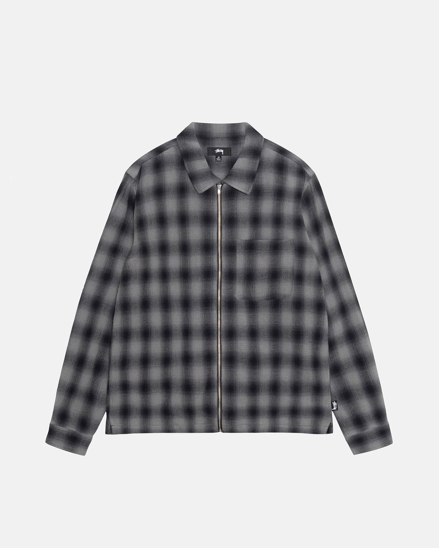 CHEMISE ZIPPÉE À CARREAUX EN FILS TORSADÉS 