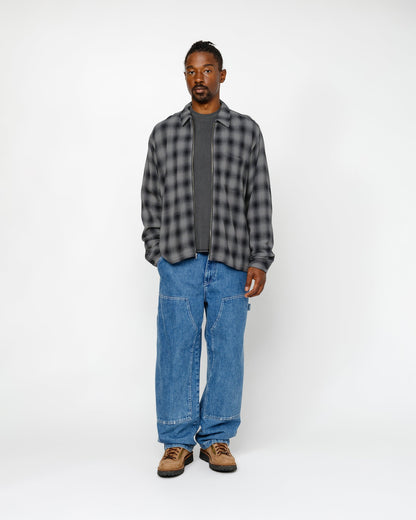 CHEMISE ZIPPÉE À CARREAUX EN FILS TORSADÉS 