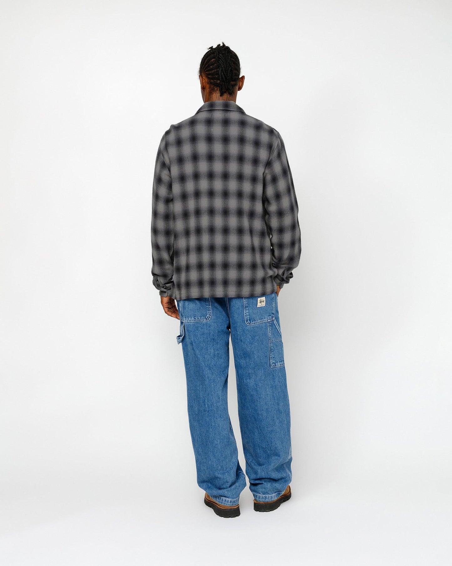 CHEMISE ZIPPÉE À CARREAUX EN FILS TORSADÉS 