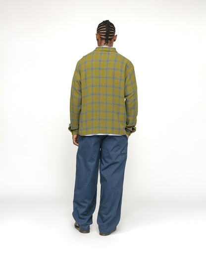CHEMISE ZIPPÉE À CARREAUX EN FILS TORSADÉS 