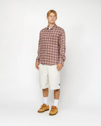 Short de plage en coton brossé 