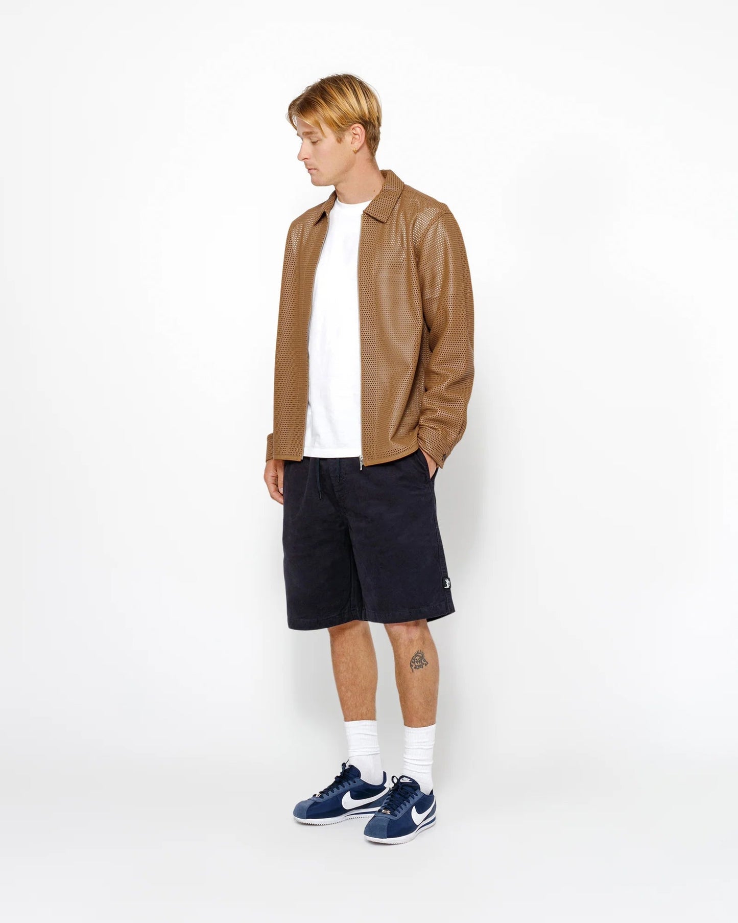Short de plage en coton brossé 