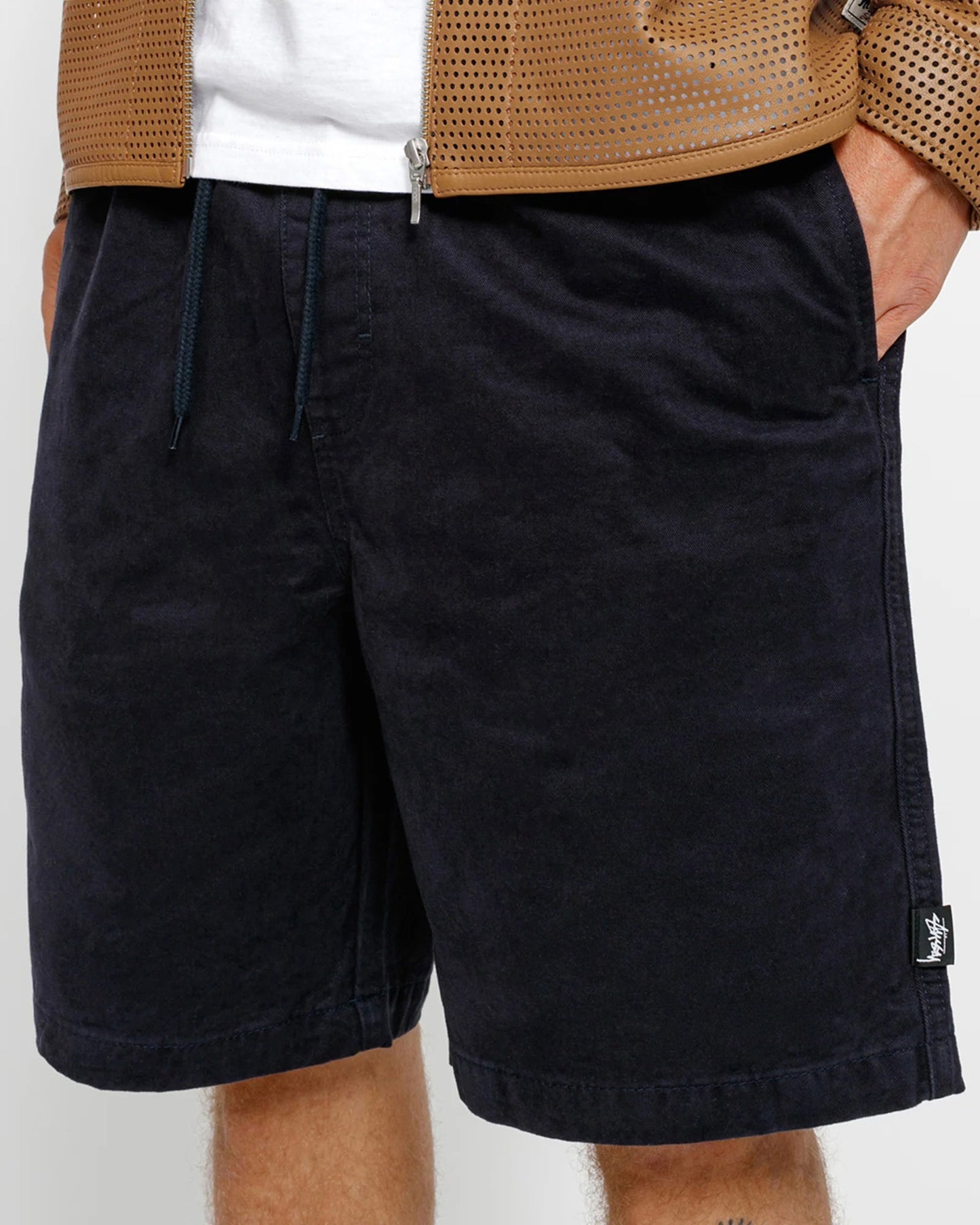 Short de plage en coton brossé 