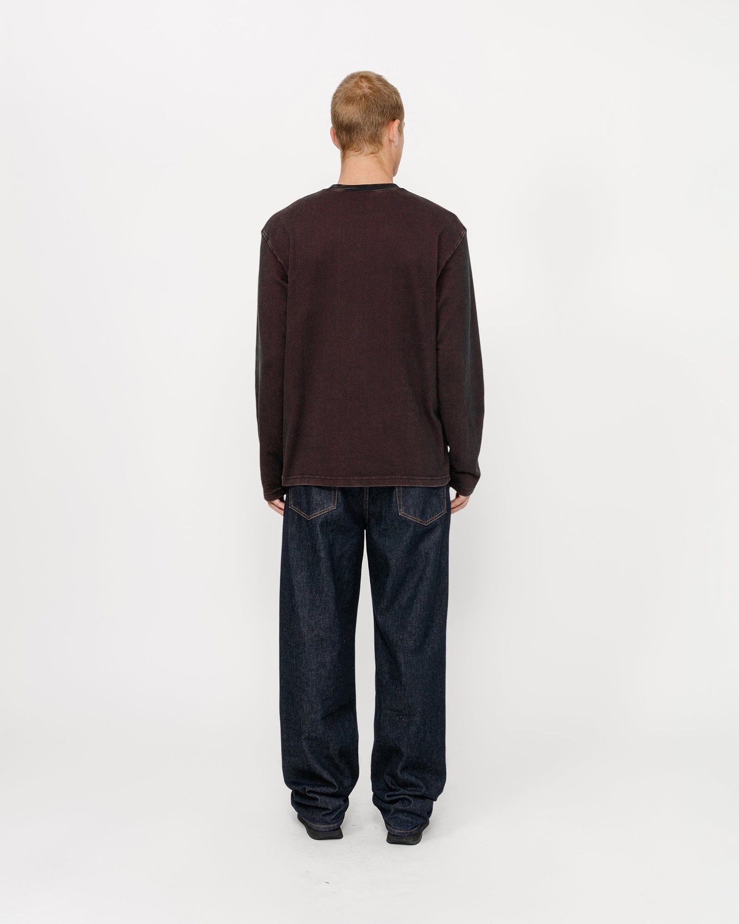 T-shirt ras du cou en maille de coton bicolore 