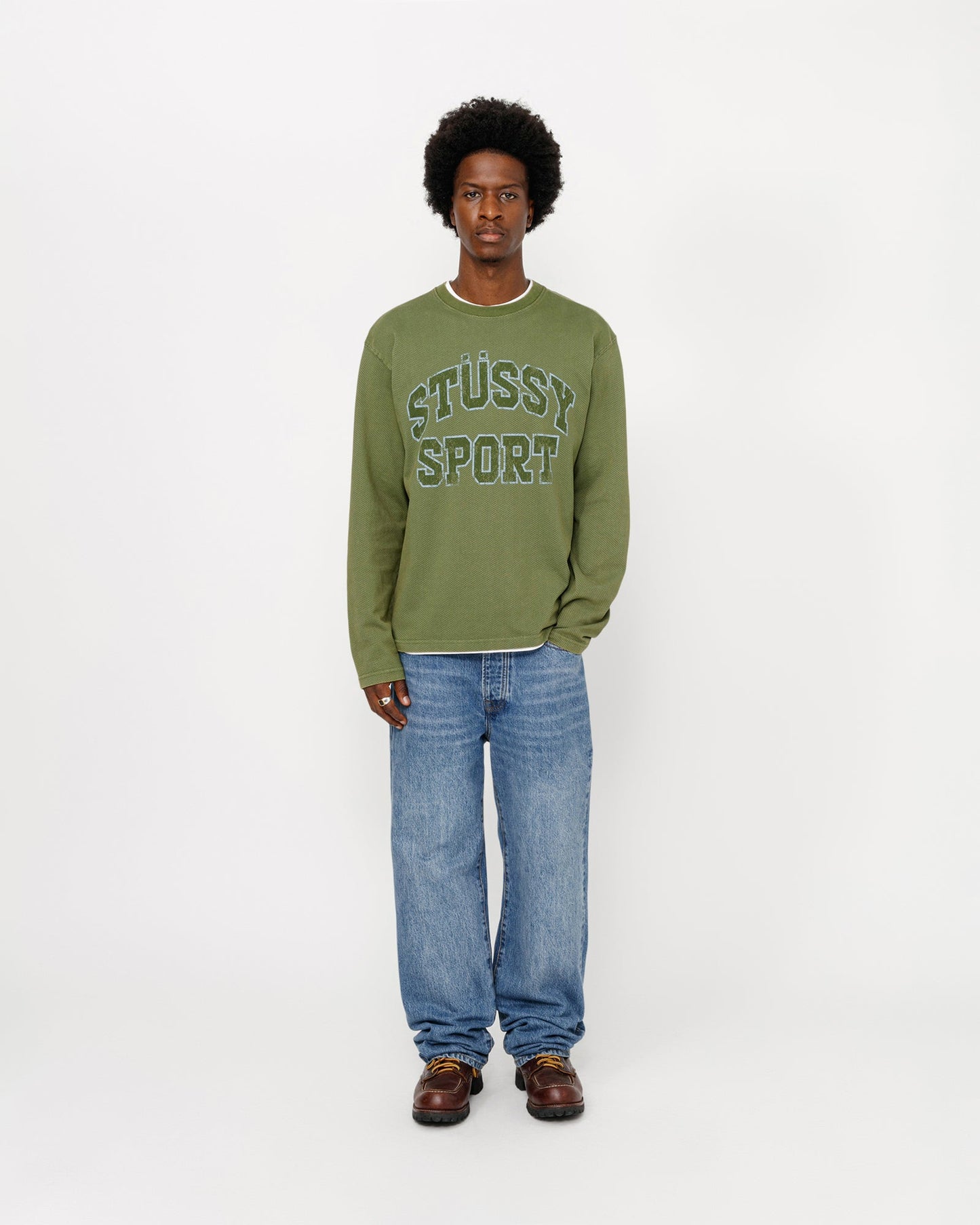 T-shirt ras du cou en maille de coton bicolore 