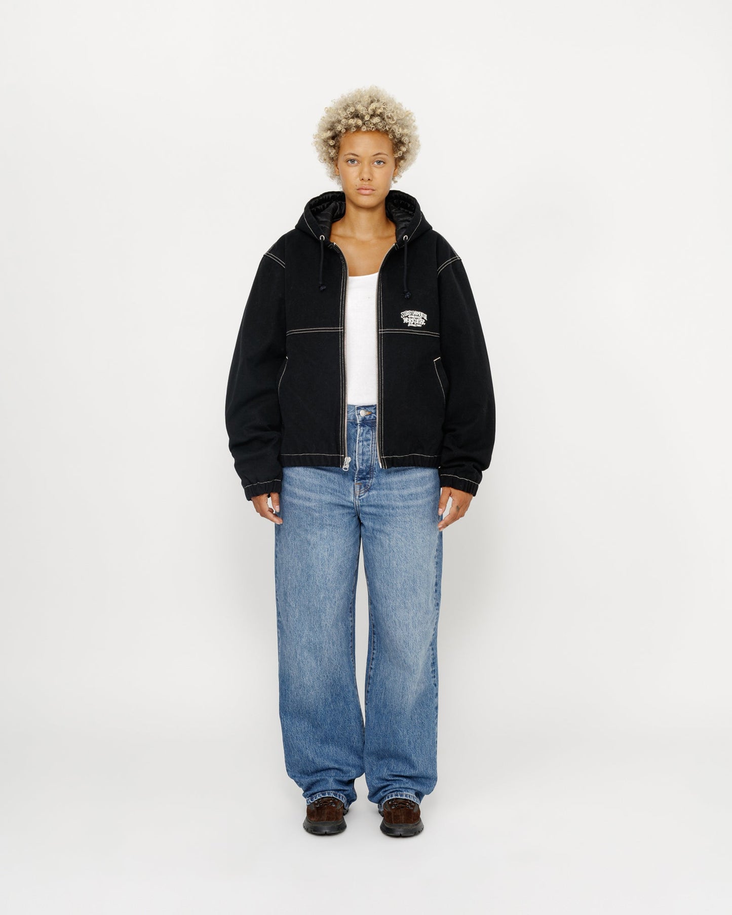 VESTE DE TRAVAIL À COUTURE CONTRASTÉE 
