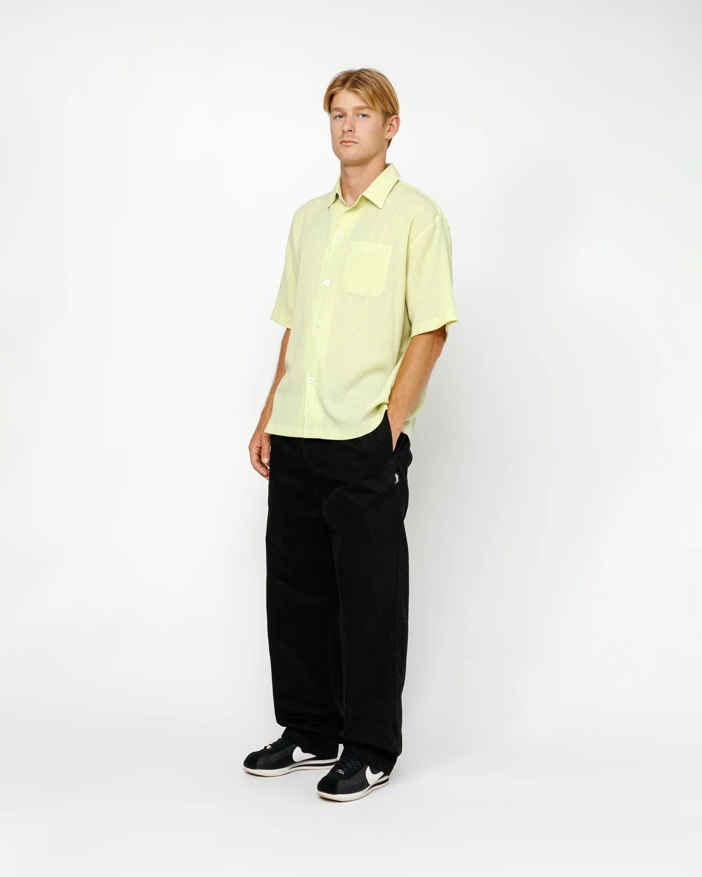 PANTALON DE PLAGE EN COTON BROSSÉ 