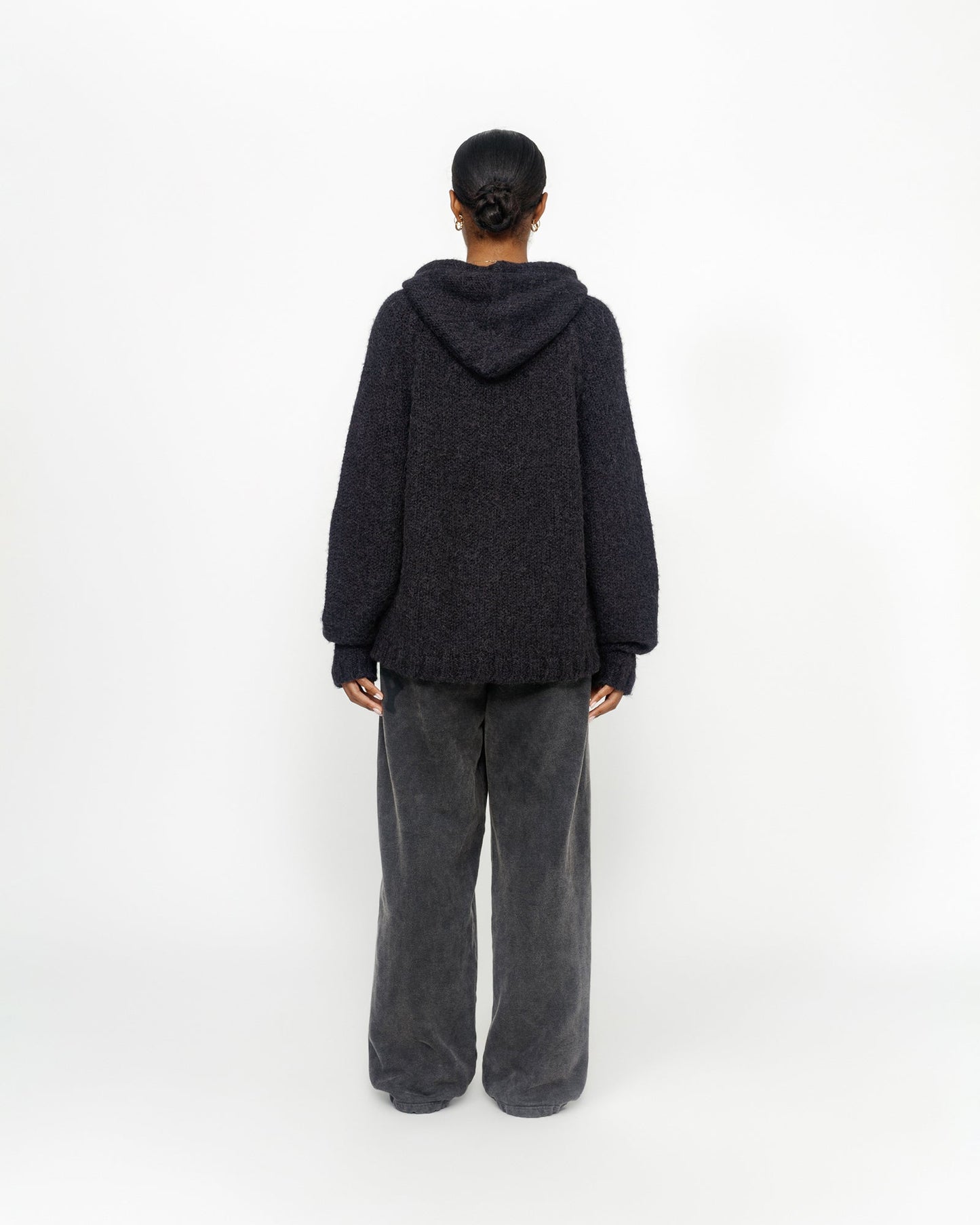 SWEAT À CAPUCHE ZIPPÉ EN MAILLE ÉPAISSE 