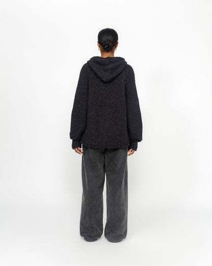SWEAT À CAPUCHE ZIPPÉ EN MAILLE ÉPAISSE 