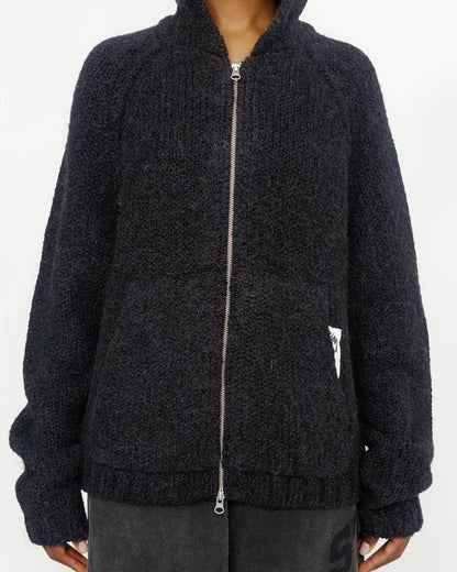 SWEAT À CAPUCHE ZIPPÉ EN MAILLE ÉPAISSE 
