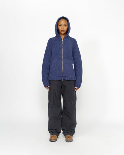 SWEAT À CAPUCHE ZIPPÉ EN MAILLE ÉPAISSE 
