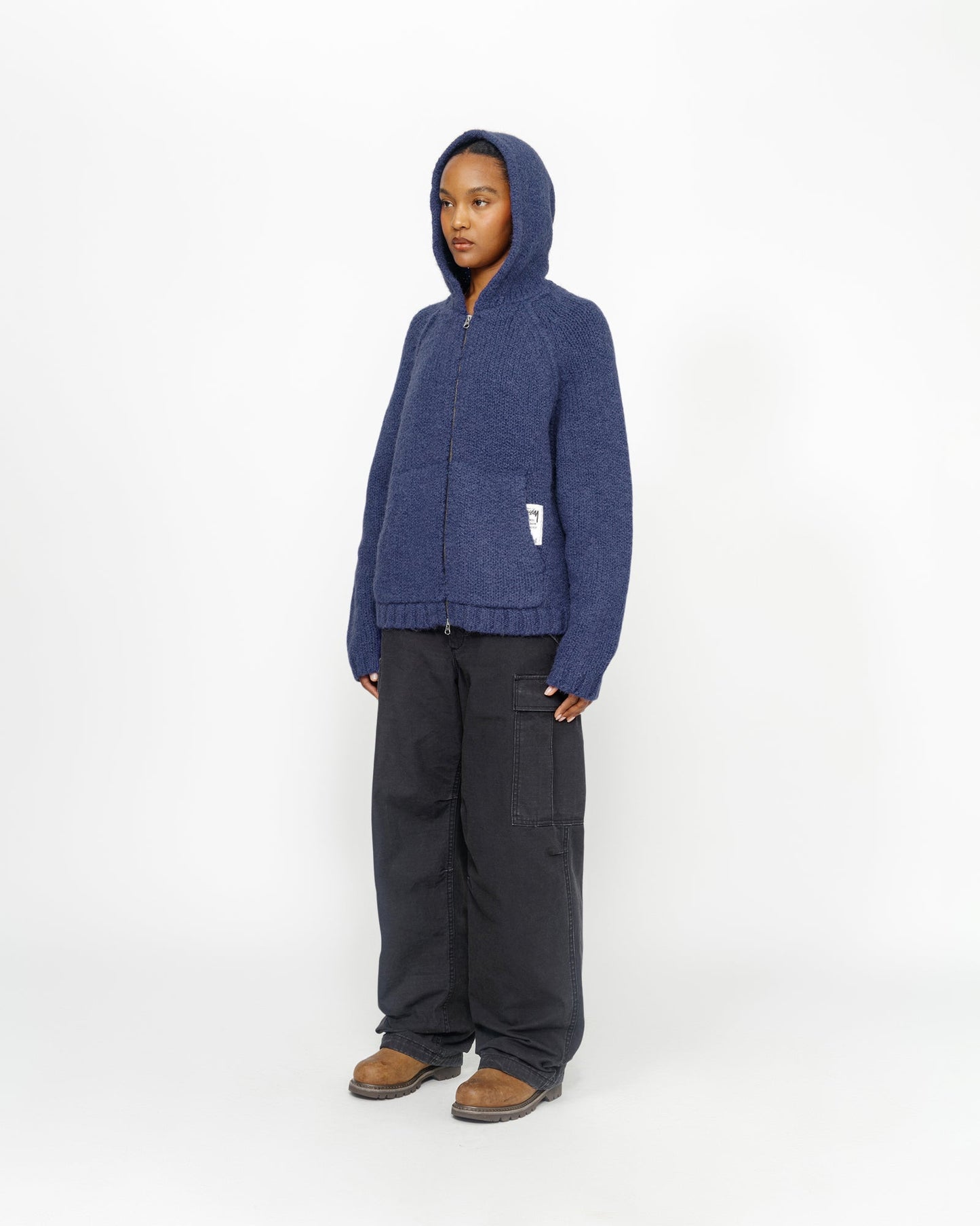 SWEAT À CAPUCHE ZIPPÉ EN MAILLE ÉPAISSE 