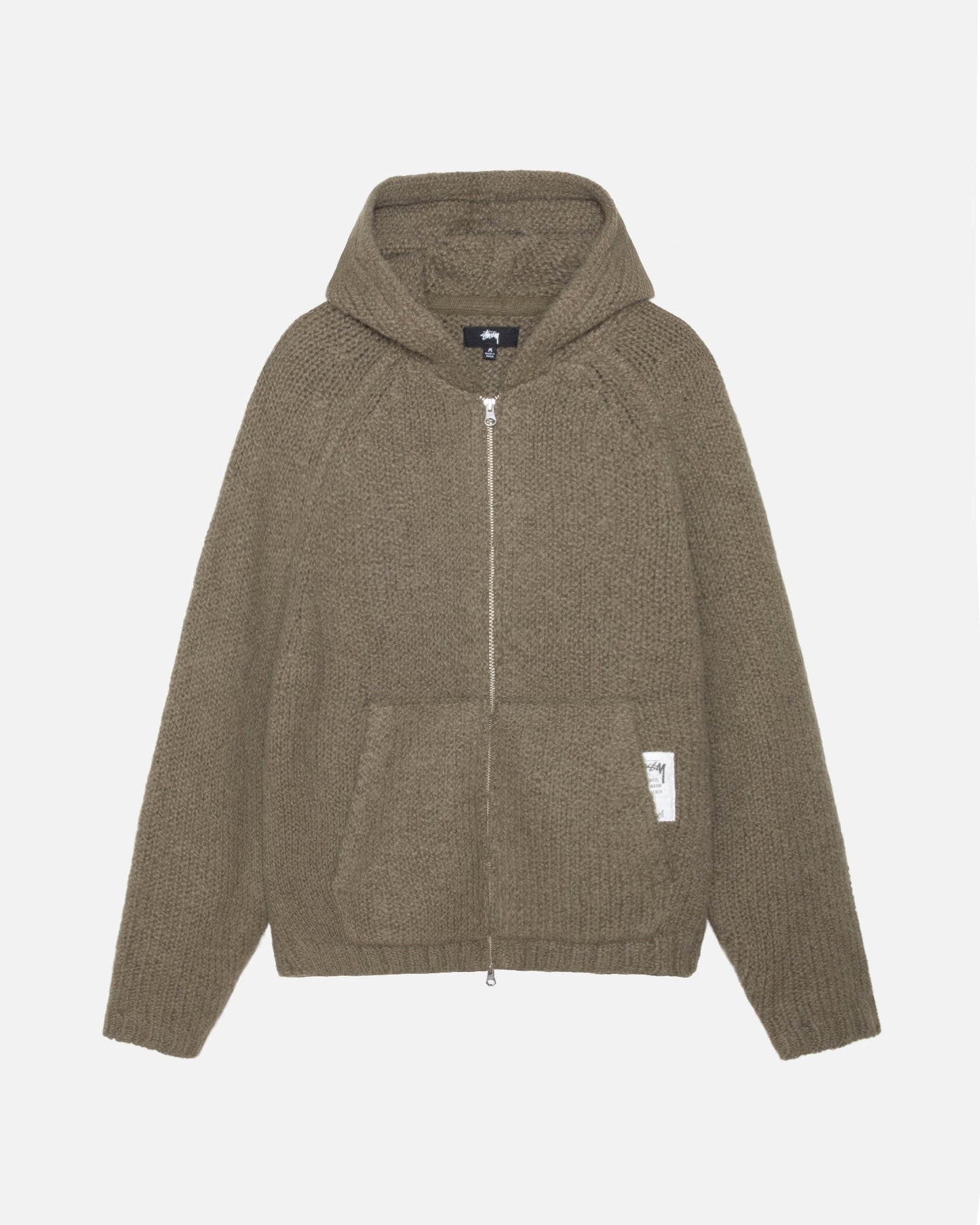Grobgestrickter Kapuzenpullover mit Reißverschluss 