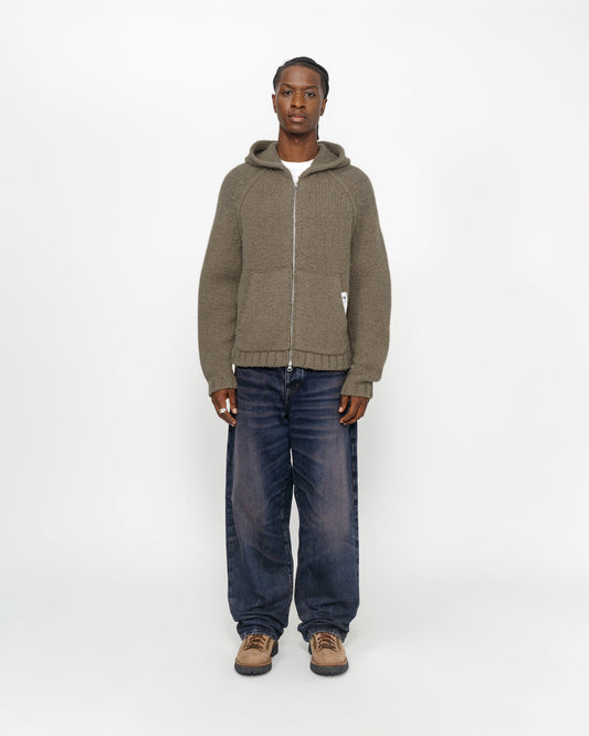 SWEAT À CAPUCHE ZIPPÉ EN MAILLE ÉPAISSE 