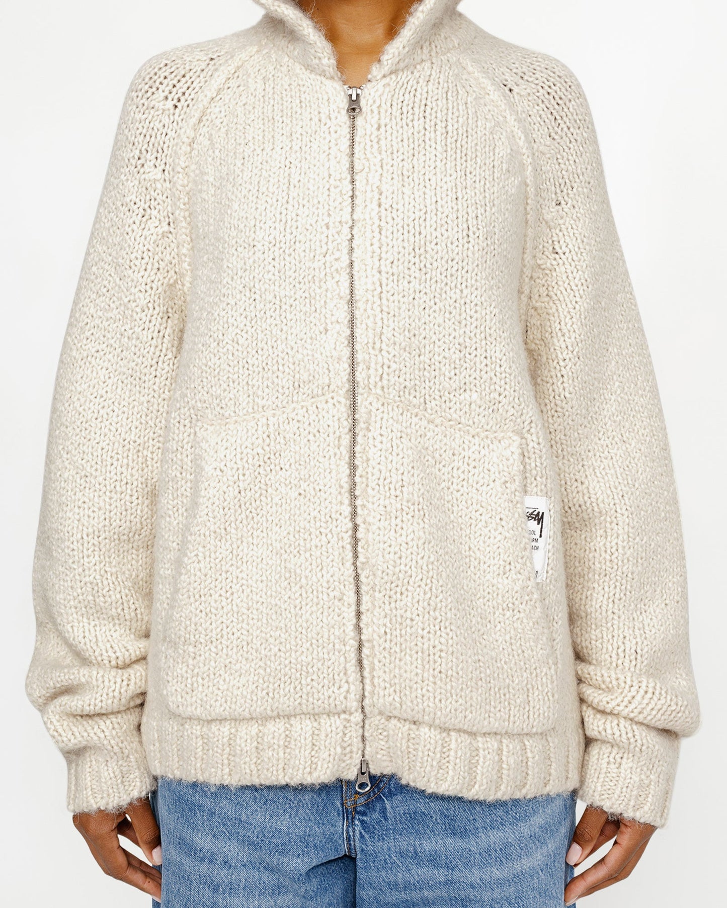 SWEAT À CAPUCHE ZIPPÉ EN MAILLE ÉPAISSE 