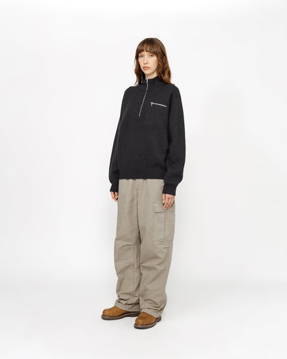 HALF ZIP MOCK NECK SWEATER