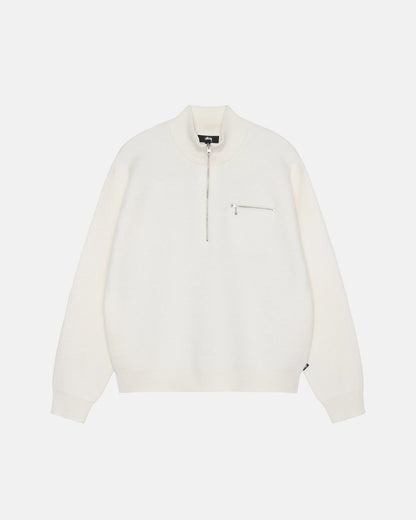 HALF ZIP MOCK NECK SWEATER