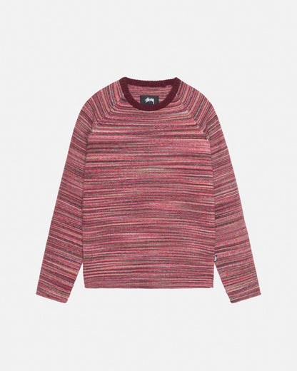 TEXTURED KNIT CONTRAST COLLAR CREW