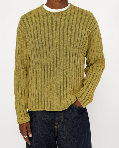 BAUMWOLL-SLUB-RIB-RUNDHALSSHIRT 