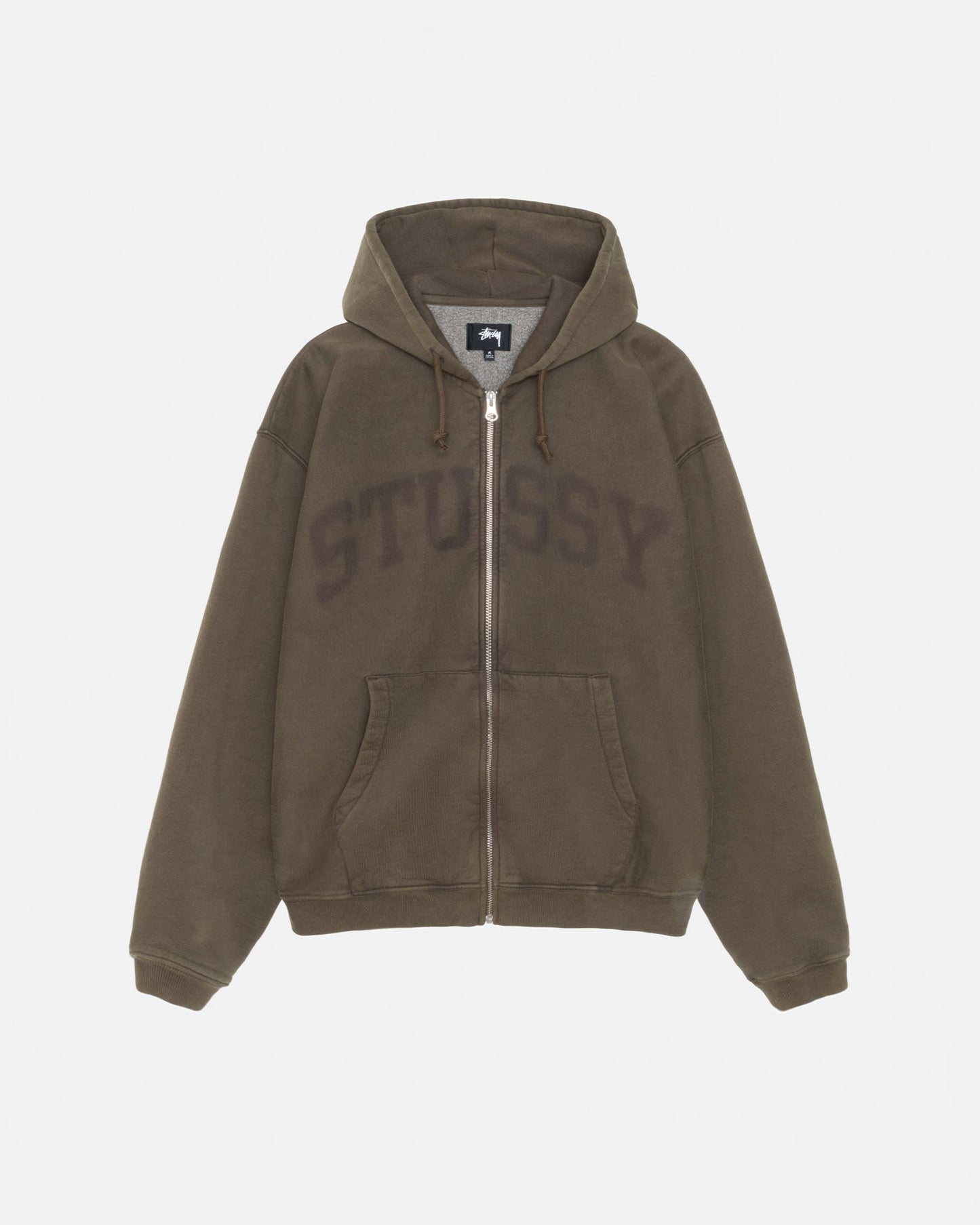 Sweat à capuche zippé avec graphisme délavé 
