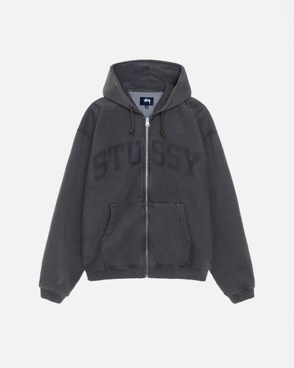 Sweat à capuche zippé avec graphisme délavé 
