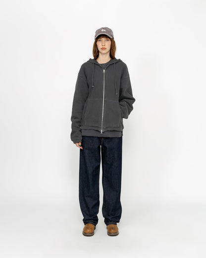 Kapuzenpullover mit Reißverschluss und Waffelfutter 