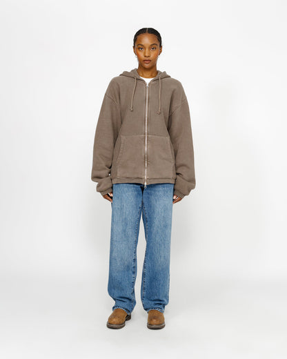 Kapuzenpullover mit Reißverschluss und Waffelfutter 