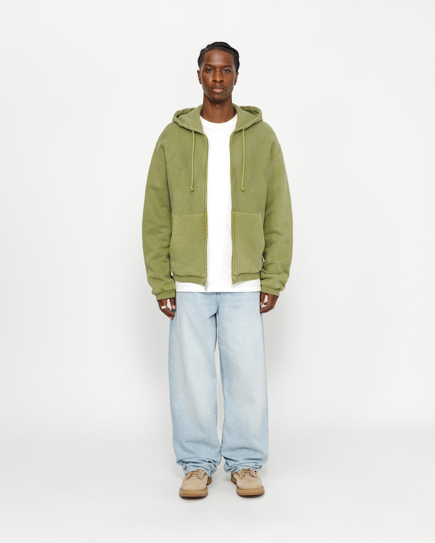 Kapuzenpullover mit Reißverschluss und Waffelfutter 